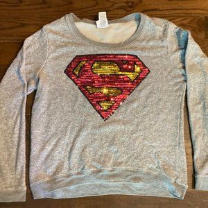 DC Comics Sequined Superman Sweatshirt - Womens XL -
